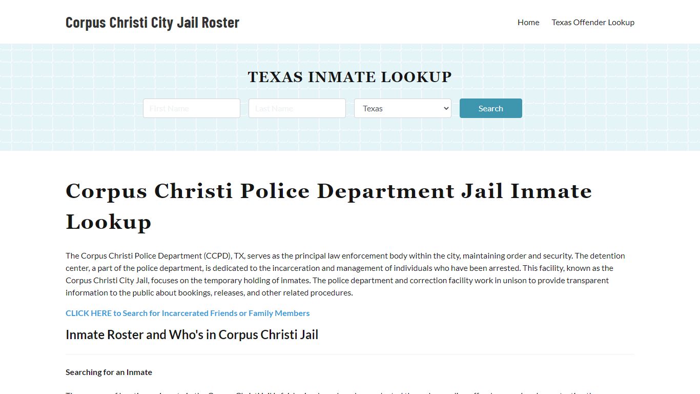 Corpus Christi Police Department & City Jail, TX Inmate Roster, Arrests ...